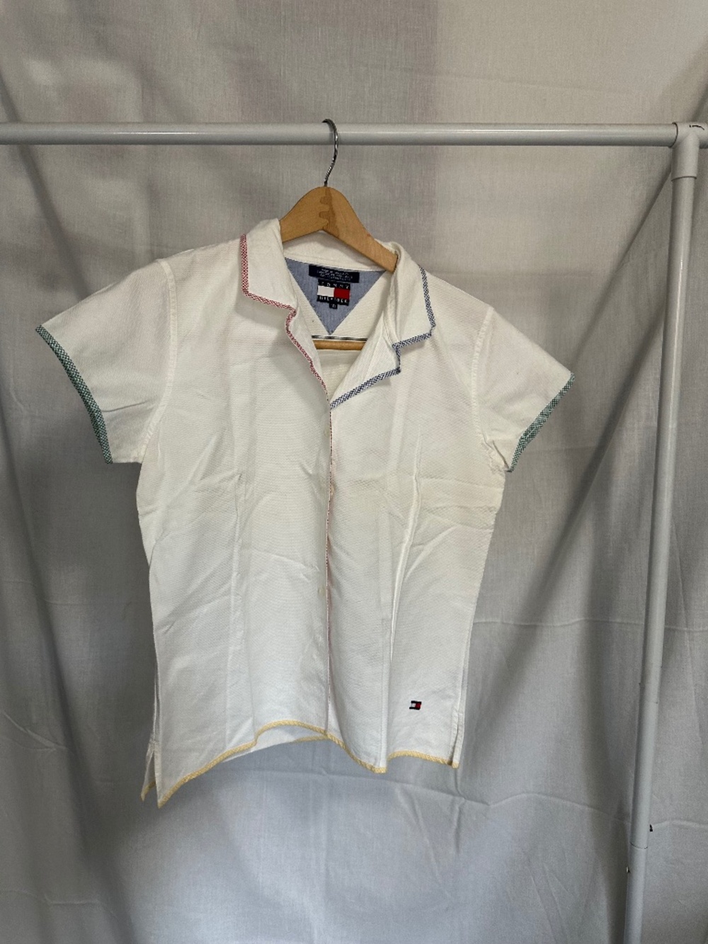 Tommy Hilfiger White Button Front Blouse Size P10